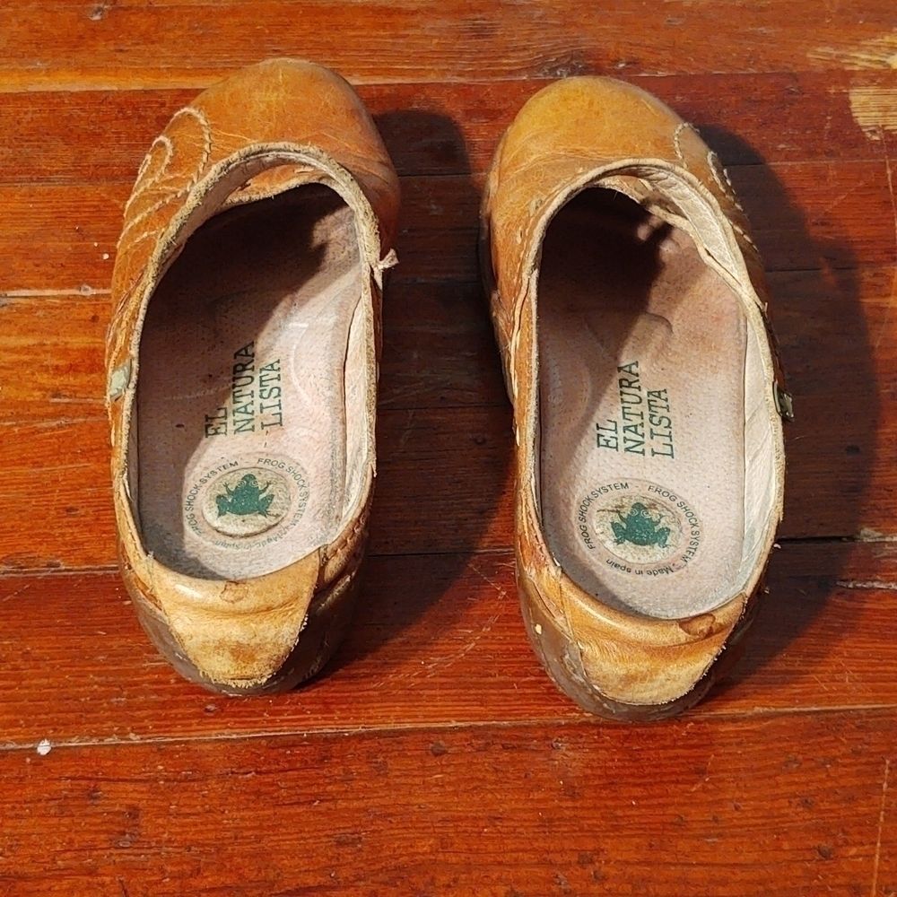 El Naturalista Tan Leather Clogs Sz EU 37 / US 7 - Picture 5 of 11